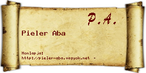 Pieler Aba névjegykártya